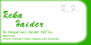 reka haider business card